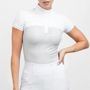 Chemise de concours équestre respirante à manches courtes pour femmes, fabriquée par Alexandria Industries. - Product Image 1