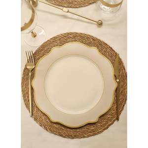 Jaswely Lot de 6 assiettes de service beige sable 27 cm Plats et assiettes - Product Image 3