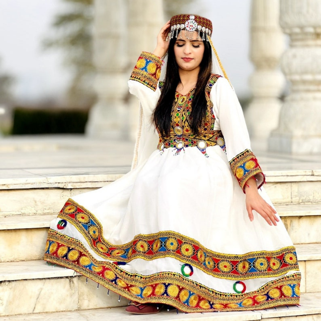 Hot Selling Afghani Dress for Women 2024 - Embroidered Lace A-Line Design,  Custom Sizes & Colors Available, Ideal for All Seasons