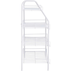 Étagère à chaussures en fil métallique à 4 niveaux, blanc, assemblage simple, étagère de rangement pour l'organisation dans la chambre/le placard - Product Image 5