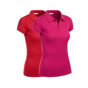 Piqué de haute qualité 100% coton pour femmes POLO T-Shirts Design personnalisé affaires décontracté haut court solide tricoté bas prix exportation - Product Image 5