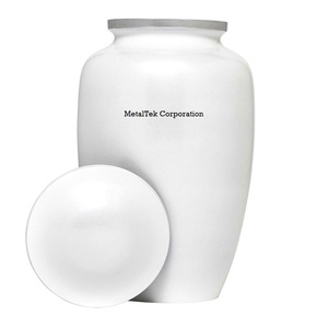 Urna de Metal para cenizas de adultos de estilo americano, tarros de recuerdo de cremación decorativos de Color naranja vibrante personalizable para ceremonia funeraria - Product Image 4