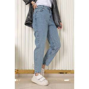 Jeans Midi Mega Merchant de Estilo Casual con Detalles en Piedra, Spandex/Poliéster, Corte Regular - Product Image 3