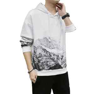 เสื้อมีฮู้ดผ้าคอตตอน100% สำหรับผู้ชายไซส์ใหญ่พิเศษงานปักลายสกรีน6XL ธรรมดาขนาด - Product Image 6