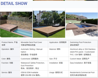 Couverture de piscine motorisée automatique à glissière unique pour villa et jardin