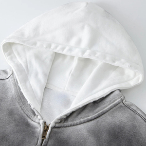 Sweat à capuche personnalisé en coton épais, respirant et élégant pour hommes 2025-Épaule tombante surdimensionnée Zip Tie Dye Print Taille XS - Product Image 5