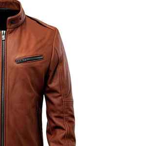 Premium Quality New Arrival Vintage Style <b>Genuine</b> Leather Casual Wear Cotton <b>Nylon</b> Zipper Closure Windproof Men Leather jacket - Product Image 4