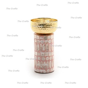 Metal Hammered Dessert <b>Dry</b> Fruits Snacks Bowl With Mother Of Pearl Base Dinnerware Bowl At Reasonable Prices - Product Image 3