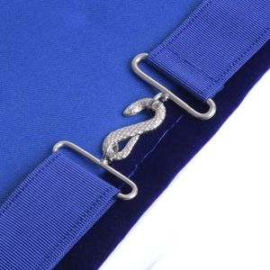 Tablier de maître maçon de luxe écologique personnalisé motif carré bleu - Product Image 3