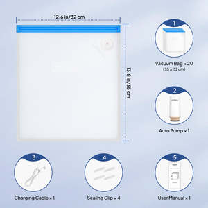 Nylon and Fabric Vacuum Storage Bags Kit with <b>Plastic</b> for <b>Wardrobe</b> Organization of Clothing and Food in Bedroom Space - Product Image 1