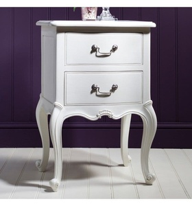 Mesa de Noche Jovita de Madera Maciza con Acabado Blanco - Product Image 5