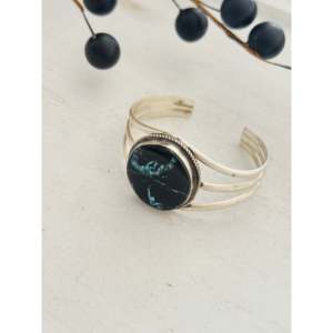 Donovan Nez Blue Moon Turquoise & Sterling Silver Fashion Cuff Bracelet - Product Image 3