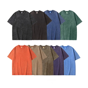 Camiseta Oversize de Algodón con Lavado Ácido para Hombre, Estilo Retro Vintage, Lavado Desgastado, Ajuste Holgado, Urbana, Venta al por Mayor - Product Image 3