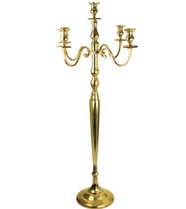 Candelabro Alto de Aluminio de 5 Brazos Dorado Hecho a Mano para Restaurantes, Salones de Banquetes y Uso Navideño - Product Image 6