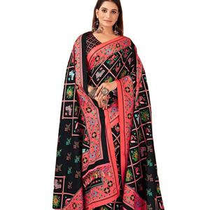 Sari elegante con estampado de Patola de seda de algodón de último diseñador de Fab Zone - Product Image 1