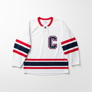 เสื้อเจอร์ซีย์ฮ็อกกี้น้ำแข็งของแคนาดาผ้าโพลีเอสเตอร์100% คุณภาพสูงสามารถปรับแต่งได้มีความทนทานระบายอากาศได้ดีแผ่นปักเป็นตัวเลข - Product Image 3