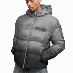 Chaqueta de Invierno Acolchada con Capucha y Cuello Alto de Lona al por Mayor, Chaqueta de Invierno para Hombre con Capucha, 100% Poliéster, con Cierre y Logotipo Personalizado OEM - Product Image 1