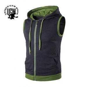 Custom <b>Men's</b> Summer Fitness Pullover <b>Hoodie</b>-<b>Sleeveless</b> Fleece Polyester/Cotton Quick Dry Breathable Gym Workout Wear - Product Image 1