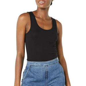 Camiseta sin mangas de punto acanalado transpirable para mujer, corte ajustado, cuello redondo, licra/poliéster, sexy, informal, de verano, de secado rápido - Product Image 5