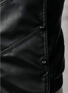 Chaqueta de cuero elegante para hombre Color personalizado 100% Chaqueta de cuero para hombre Chaquetas de cuero delgadas personalizadas - Product Image 5