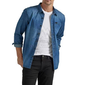 Chemise en jean pour homme de haute qualité, design OEM, coton, fabriquée au Pakistan, chemise en jean pour homme - Product Image 3