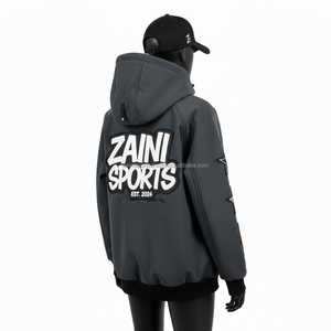 Chaqueta Softshell para Mujer, Cortavientos, Impermeable, Tejido de Triple Capa, Gris Oscuro, Parches Bordados con Logotipo Personalizado - Product Image 5