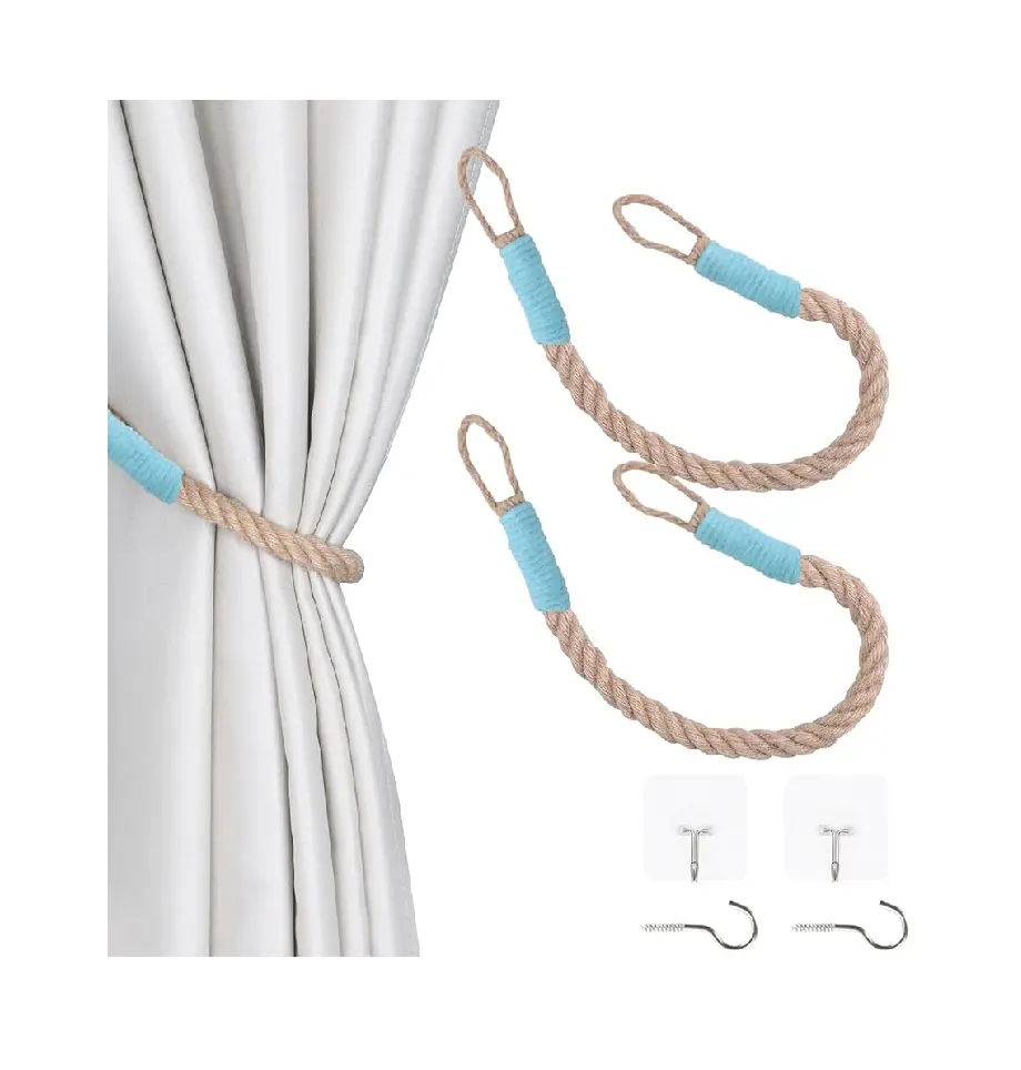 Natural Rope cortina tie back Acessórios Pendurado Rope Tie Backs Cortina Holdbacks mais recente design Tecelagem Titular