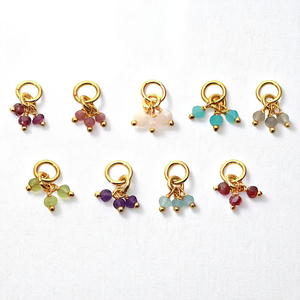 DIY Faceted Amethyst Gemstone Cluster Beads <b>Charms</b> With Gold Plated 15x6mm Jump Ring Wholesale Tiny <b>Charms</b> - Product Image 2