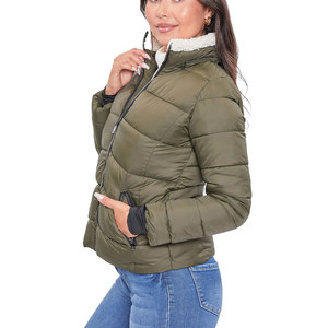 Wholesales Price Women <b>Winter</b> Short Padded Puffer <b>Coats</b> Jackets Outwear <b>Thick</b> Padding Puffer Jackets With Hood - Product Image 4