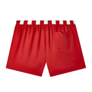 Shorts de Baño de Pana para Hombre de Secado Rápido con Logotipo Bordado Personalizado, Cintura Roja Sólida, Shorts de Baño Transpirables - Product Image 1
