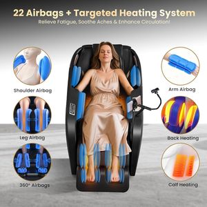 Fauteuil de massage avec gravité zéro, fauteuil inclinable de massage complet du corps avec airbags, chauffage, haut-parleur Bluetooth, rouleau pour les pieds, écran tactile - Product Image 4