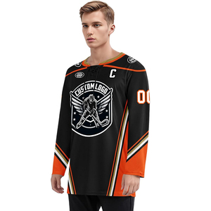 Ropa deportiva Color personalizado Jersey Hockey con número 100% Poliéster Impreso Hockey sobre hielo Jersey Transpirable - Product Image 5