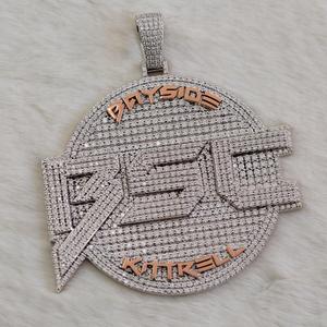 Pendentif en diamant Moissanite VVS taille ronde pendentifs à breloque Hip Hop cadeau d'anniversaire pour homme en argent sterling 925 - Product Image 3
