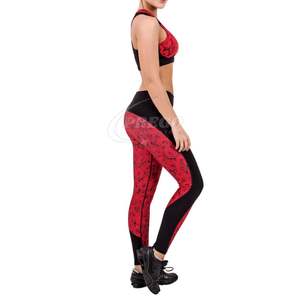 Custom <b>Women</b> Silk Screen Printed Cotton Bamboo Anti Bacterial Breathable Stylish Gym Yoga Pants 4 Way Stretch Workout <b>Tights</b> - Product Image 2