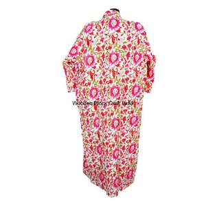 Nouvelle arrivée Veste matelassée pour femmes Imprimé floral Fait main Kantha 100% coton biologique Manches trois quarts Hiver Automne - Product Image 6