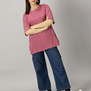 Dernier modèle de t-shirt surdimensionné T-shirt surdimensionné de couleur personnalisée Vêtements d'été T-shirt surdimensionné à manches courtes - Product Image 2