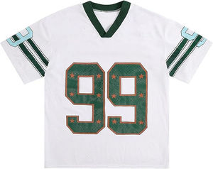 Camiseta recortada con estampado digital personalizada, camiseta de malla de fútbol americano Unisex, camiseta de manga corta de talla grande, transpirable y antibacteriano - Product Image 1