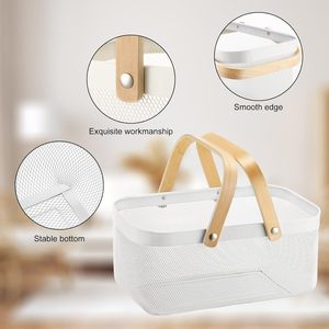 ตะกร้าเก็บลวดทำจากโลหะพร้อมด้ามจับตะกร้าเก็บผักผลไม้ทนทาน - Product Image 4
