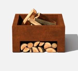 Porte-bûches noir robuste en bois de qualité supérieure, parfait pour les ensembles de foyers domestiques et les accessoires de bois de chauffage - Product Image 5