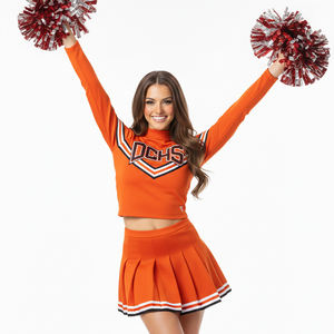 Uniformes de Animadoras Americanas Personalizados, Rojos, Manga Larga, para Jóvenes - Product Image 5