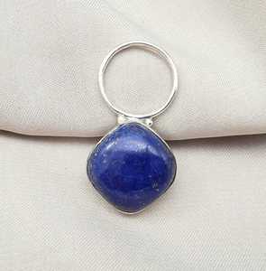 <b>Lapis</b> <b>Lazuli</b> Vintage Charm <b>Pendant</b> Sterling Silver Cushion Cut Boho Gemstone Jewelry Elegant Gift for Women & Children's - Product Image 1