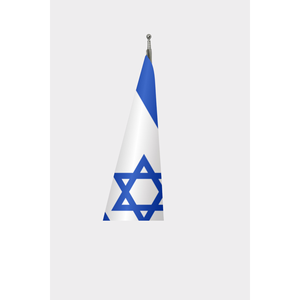 Drapeau israélien officiel pour intérieur, impression numérique sur satin de soie et plastique, avec mât en aluminium - Product Image 3