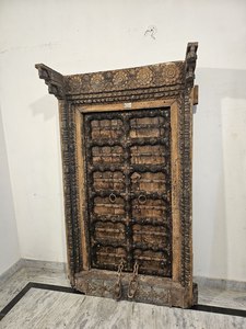 Porte en bois ancienne vintage à patine unique pour cuisine salle à manger extérieure décor à la maison chambre salon projets antiques - Product Image 3