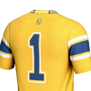 Maillot de football personnalisé NC A & T Aggies jaune Vêtements de sport personnalisés unisexe numéro 1 - Product Image 5