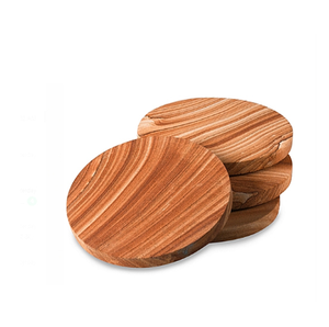 Sous-verres modernes en bois d'acacia carré, lot de 4, personnalisés, épaisseur personnalisée, écologiques, logo personnalisé pour le thé, les boissons - Product Image 3