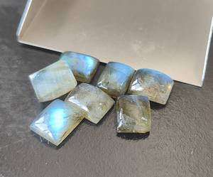 ลาบราดอไรต์ มูนสโตนธรรมชาติ รูปทรงสี่เหลี่ยมผืนผ้าขนาด 3x5 มม.-20x30 มม. แบบหลังแบน สำหรับทำเครื่องประดับ ขายส่ง มีสีสันสวยงาม - Product Image 5