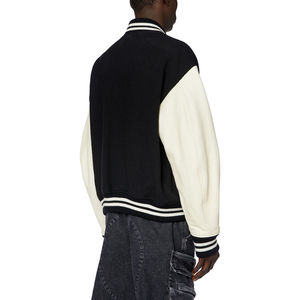 Ropa de abrigo deportiva, chaquetas universitarias con logotipo de equipo personalizado, chaqueta de béisbol universitaria de talla grande transpirable de cuero genuino para hombres - Product Image 3