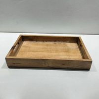Plateau de service rectangulaire en bois massif, fait main, poli, décoration de table, utilisation domestique moderne, panneaux muraux