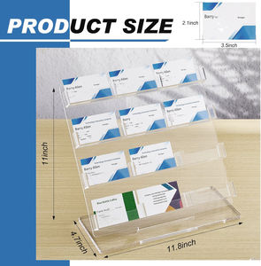 Custom OEM ODM Eco-friendly Plastic Acrylic Transparent Business <b>Card</b> Organizer Office Desk Display Stand - Product Image 2