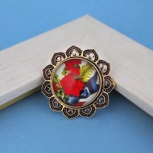 แหวนสวมนิ้วด้านบนสุดทันสมัยดีไซน์ลายดอกไม้ชุบทองแบบโบราณมีขนาดพอดี - Product Image 1